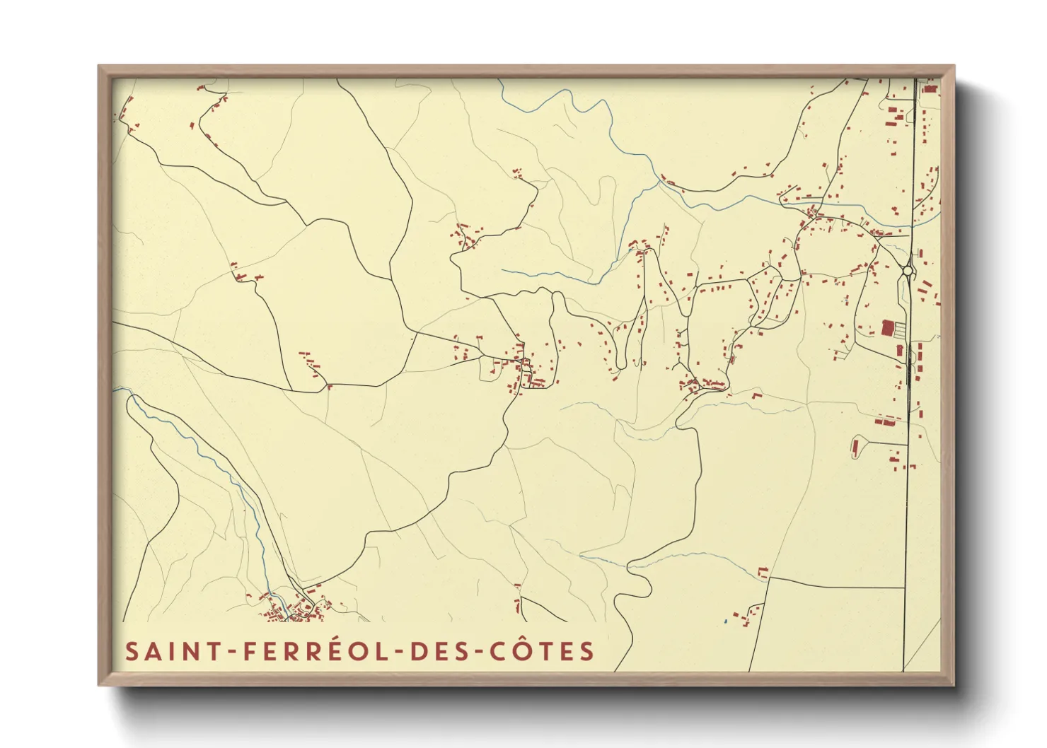 Une affiche de carte sur Saint-Ferréol-des-Côtes