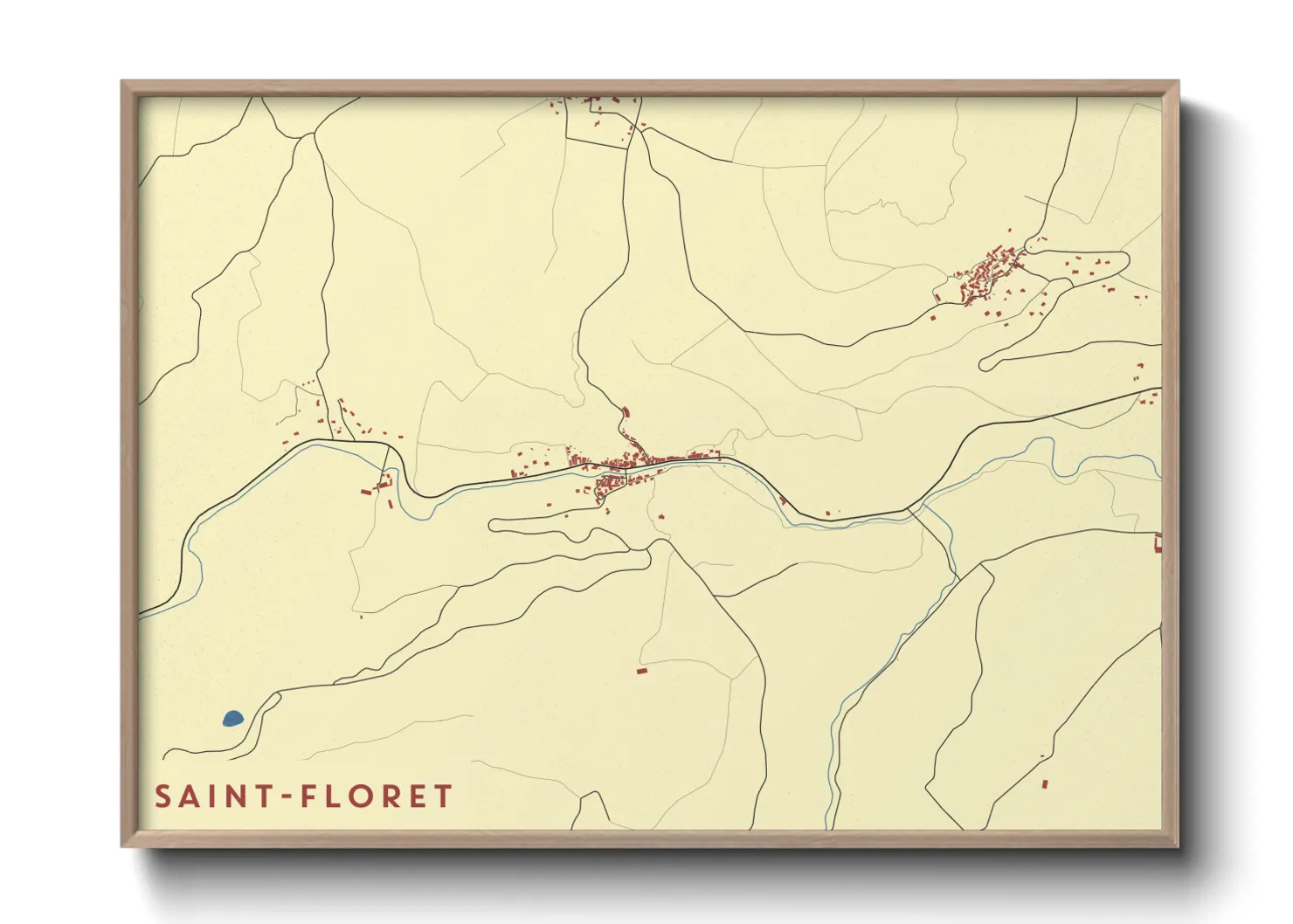 Une affiche de carte sur Saint-Floret