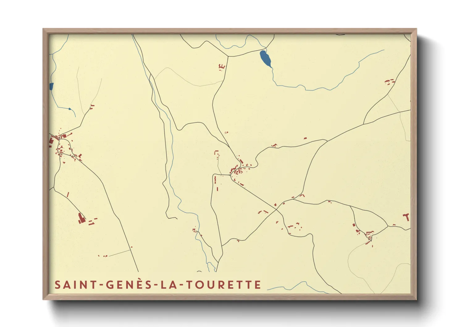 Une affiche de carte sur Saint-Genès-la-Tourette