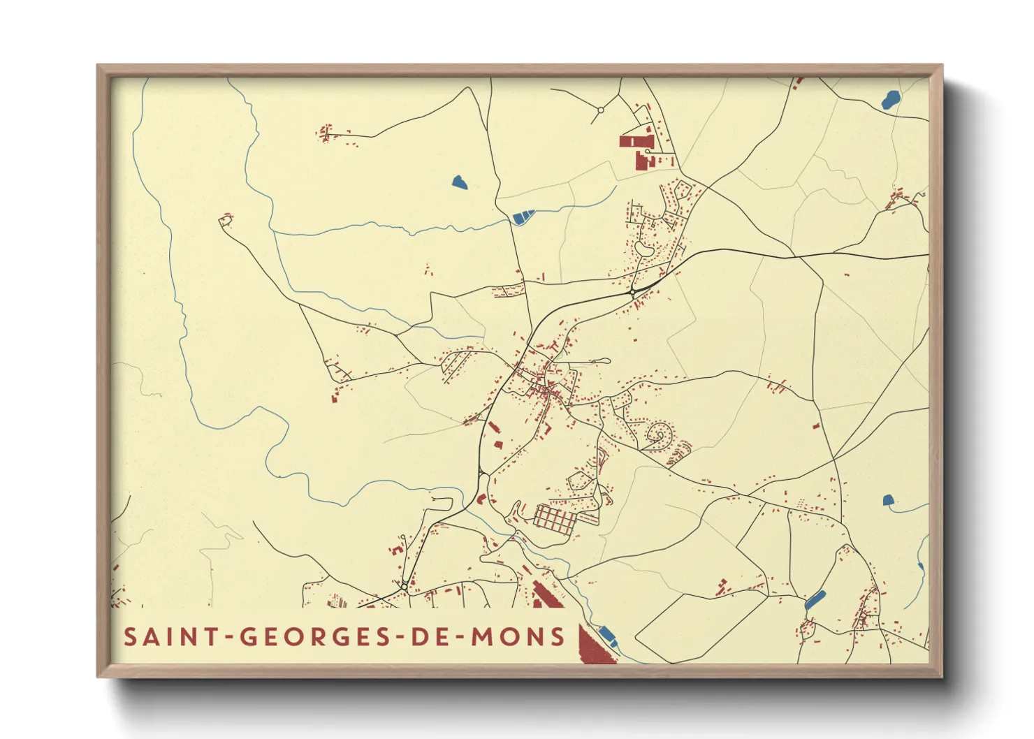 Une affiche de carte sur Saint-Georges-de-Mons
