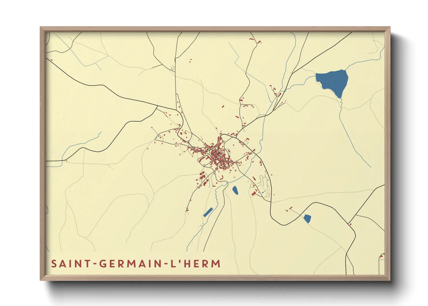 Une affiche de carte sur Saint-Germain-l'Herm