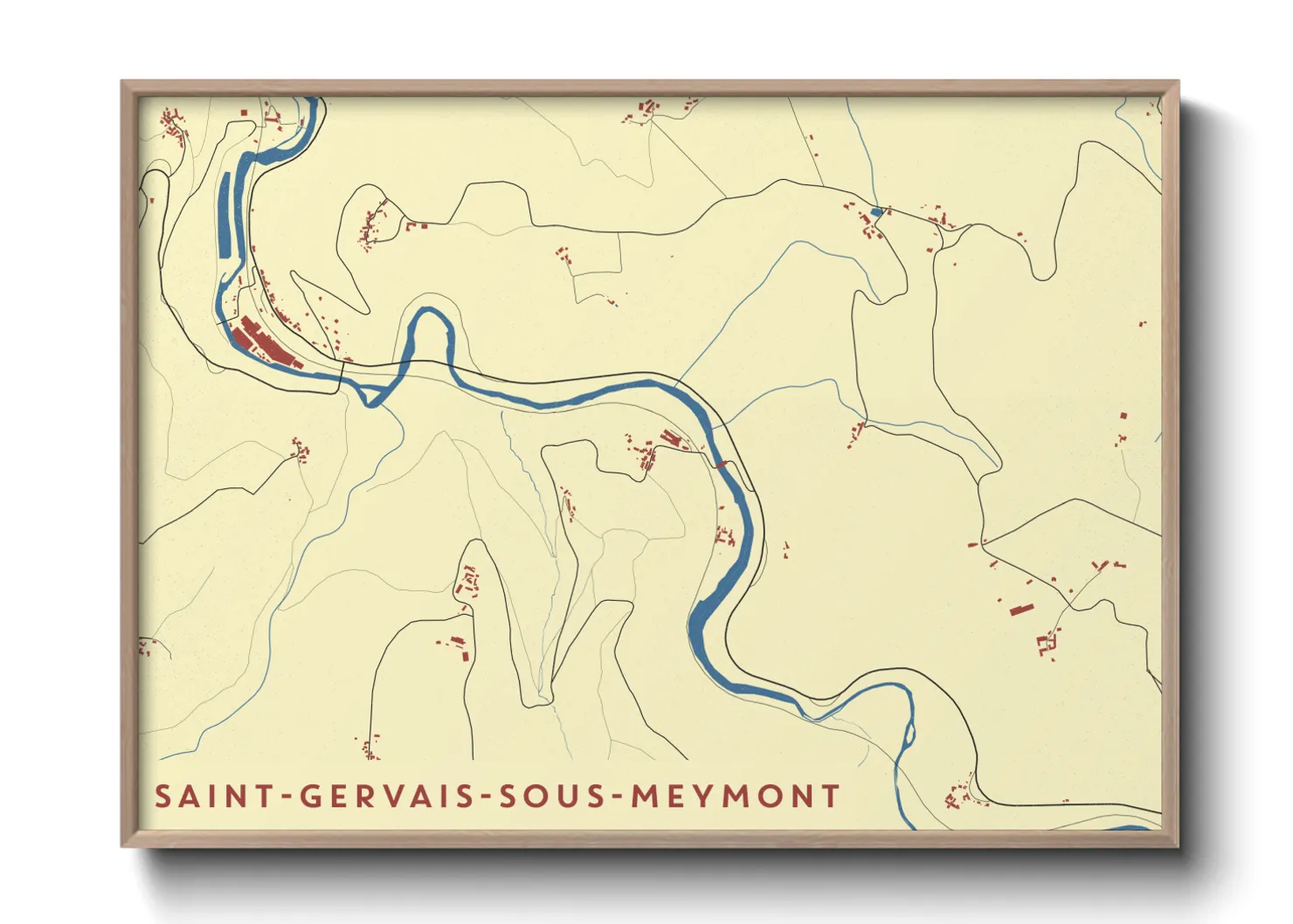 Une affiche de carte sur Saint-Gervais-sous-Meymont