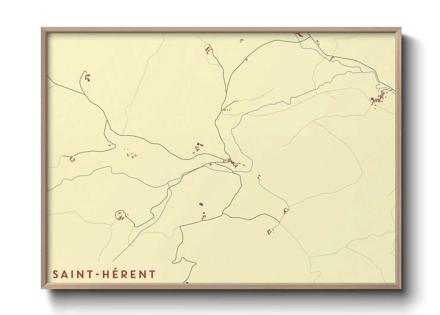 Une affiche de carte sur Saint-Hérent