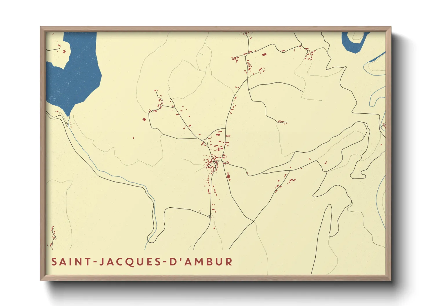 Une affiche de carte sur Saint-Jacques-d'Ambur