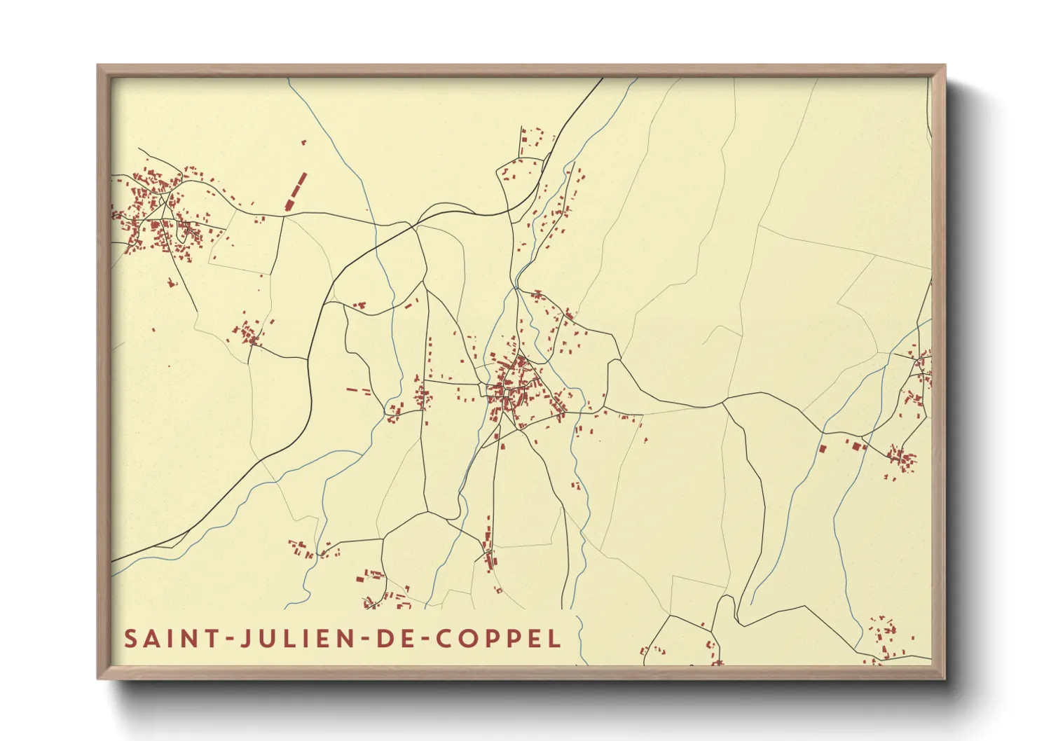 Une affiche de carte sur Saint-Julien-de-Coppel