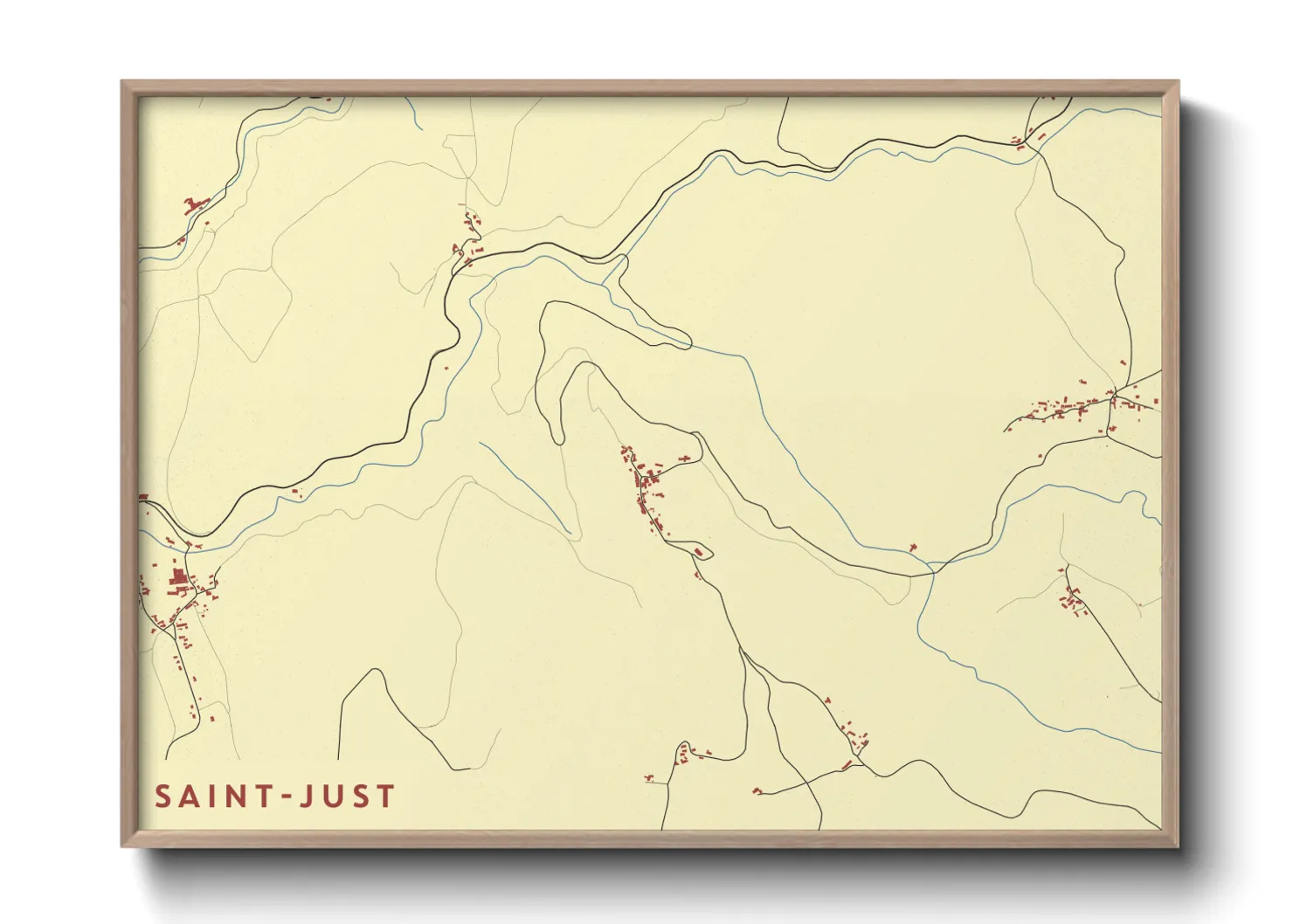 Une affiche de carte sur Saint-Just