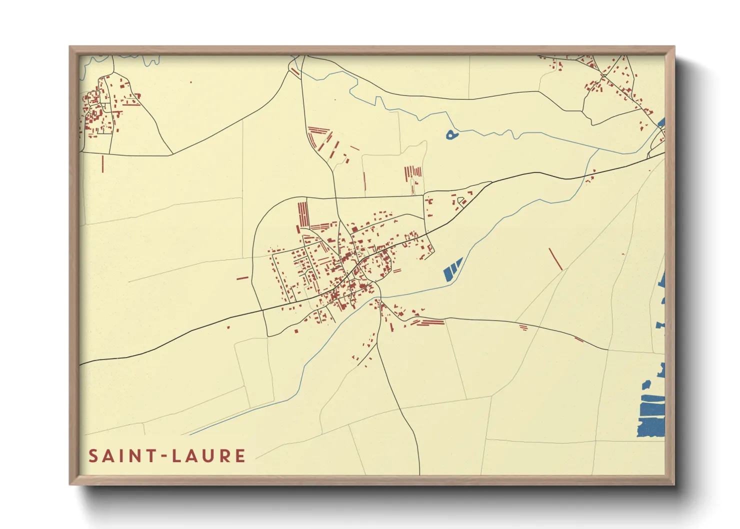 Une affiche de carte sur Saint-Laure