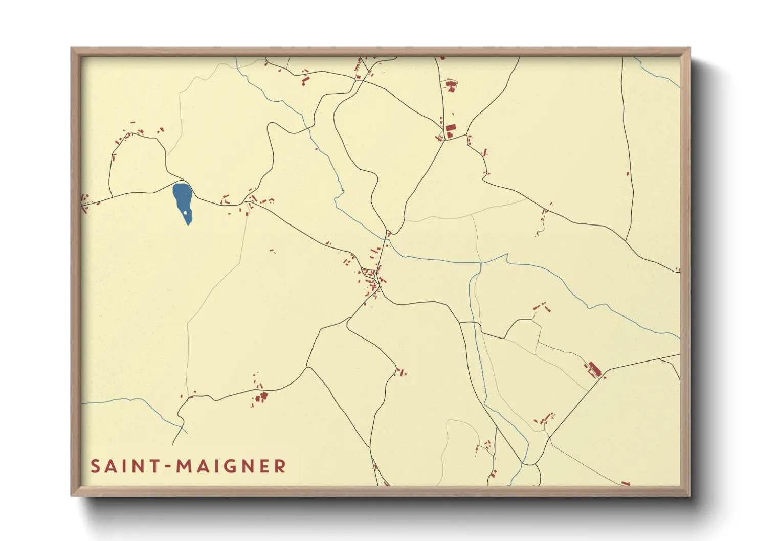 Une affiche de carte sur Saint-Maigner
