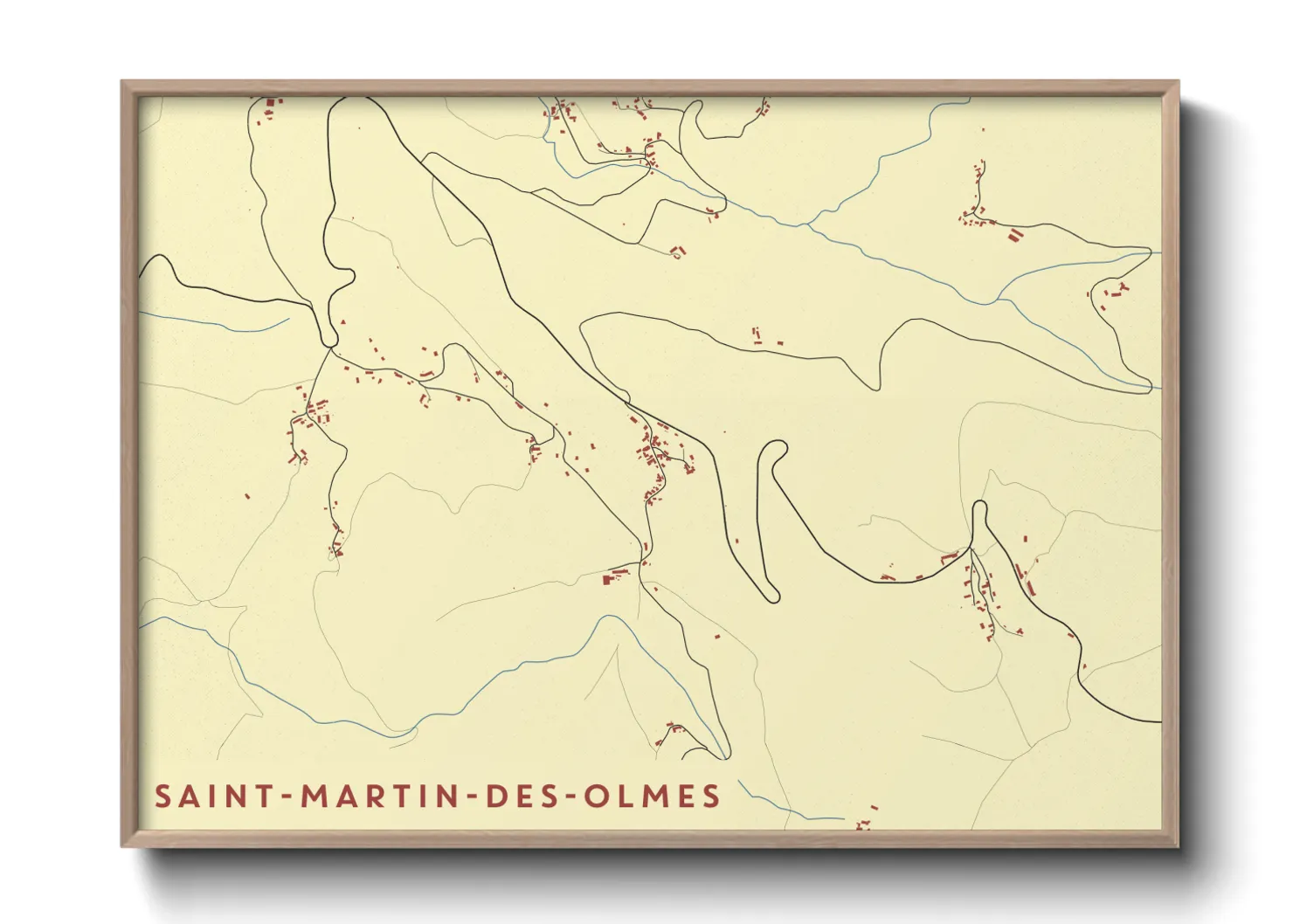 Une affiche de carte sur Saint-Martin-des-Olmes