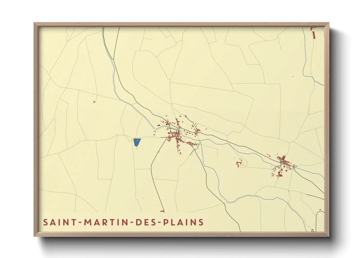 Une affiche de carte sur Saint-Martin-des-Plains