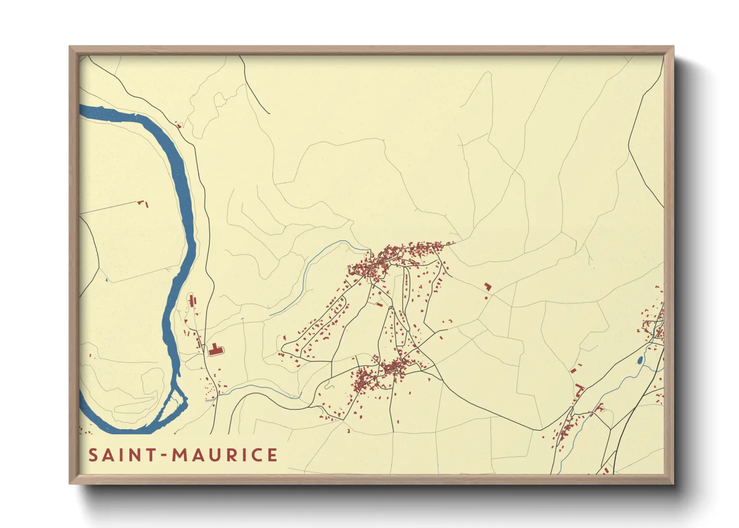 Une affiche de carte sur Saint-Maurice