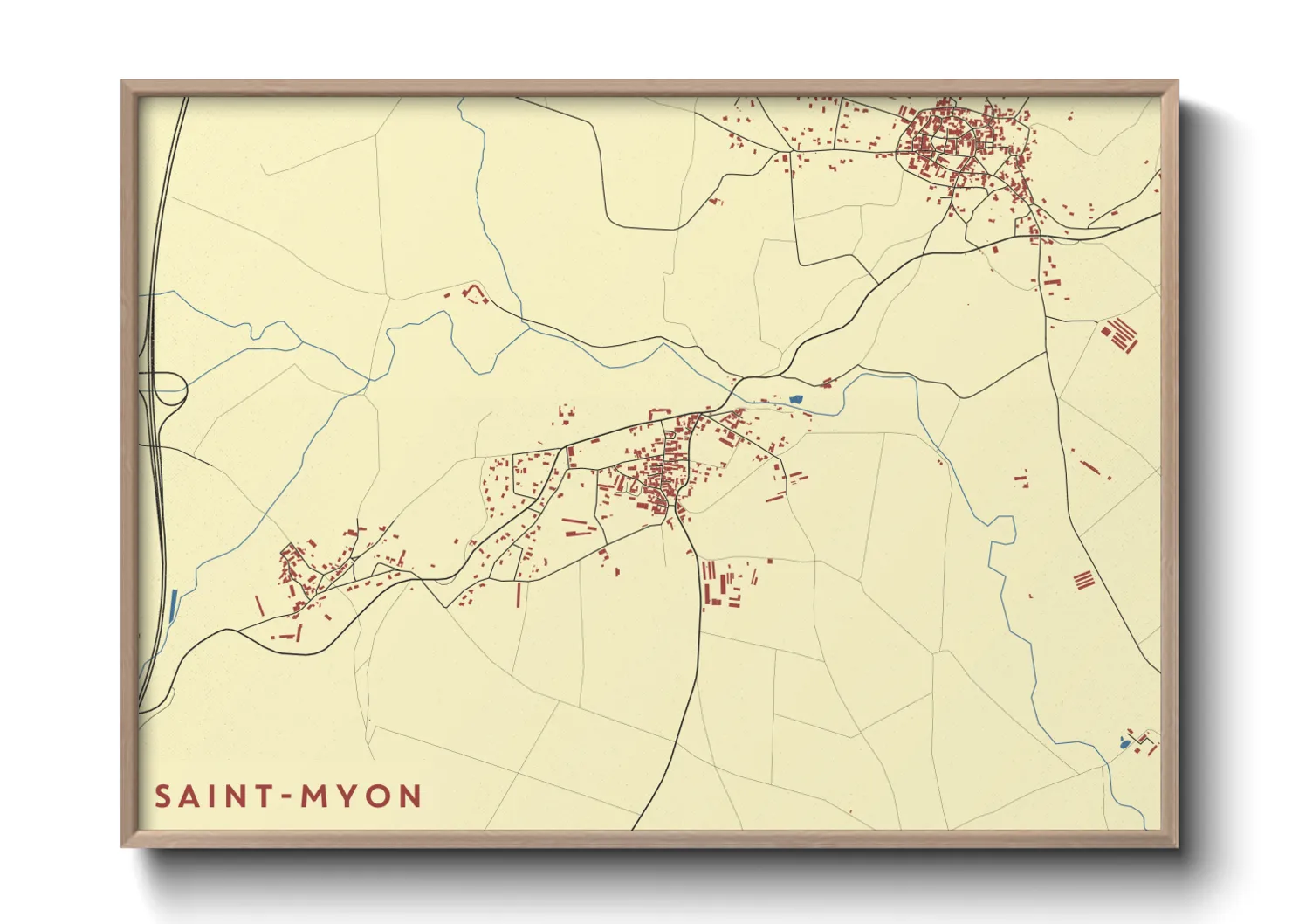Une affiche de carte sur Saint-Myon
