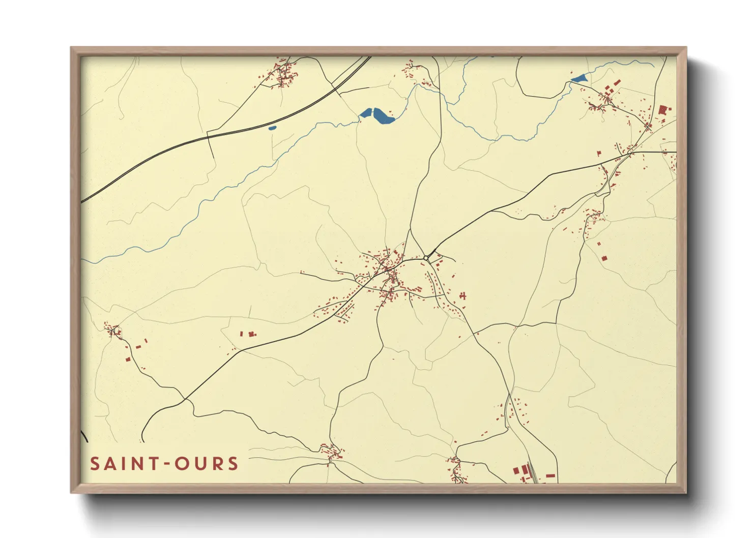 Une affiche de carte sur Saint-Ours