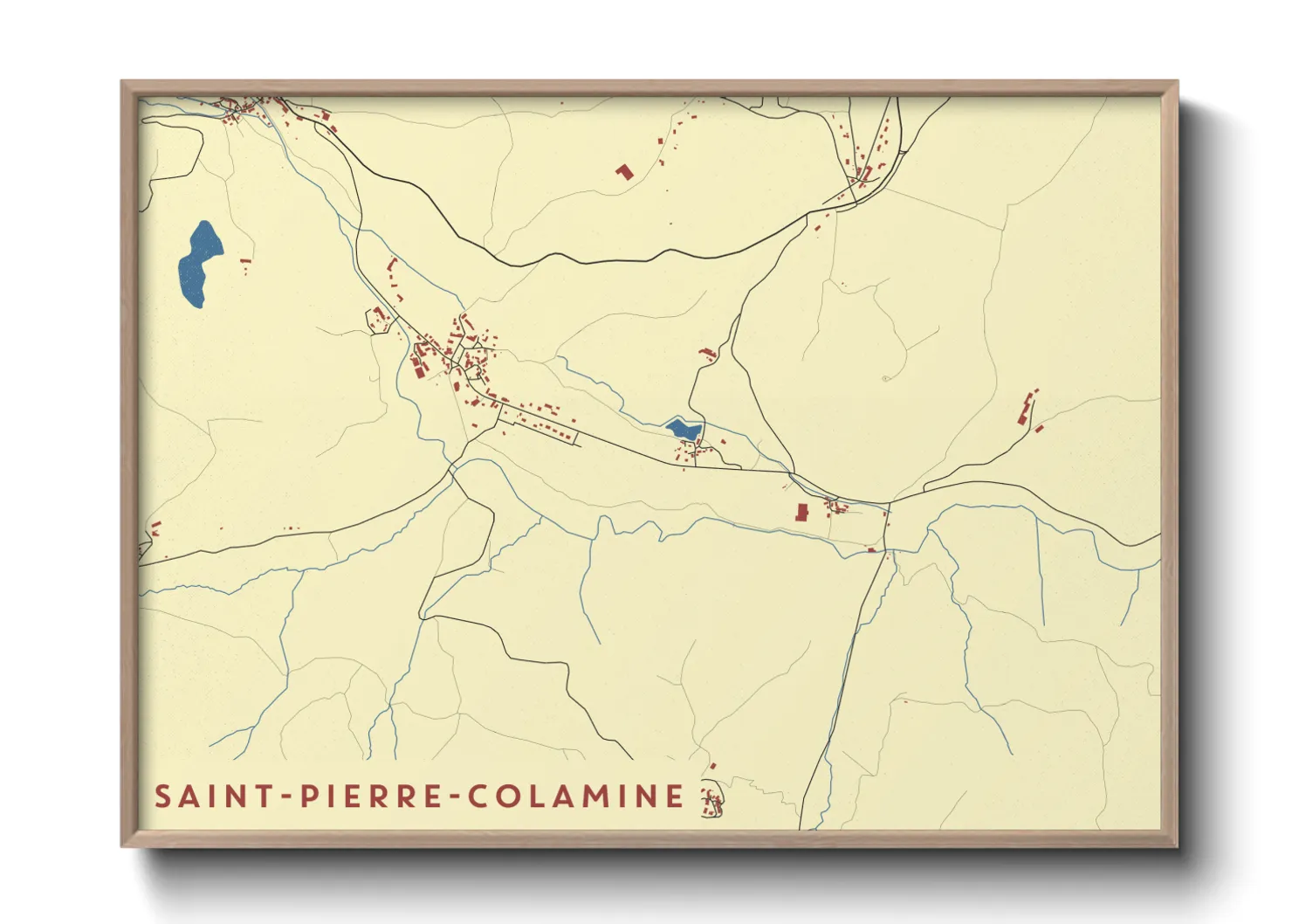 Une affiche de carte sur Saint-Pierre-Colamine