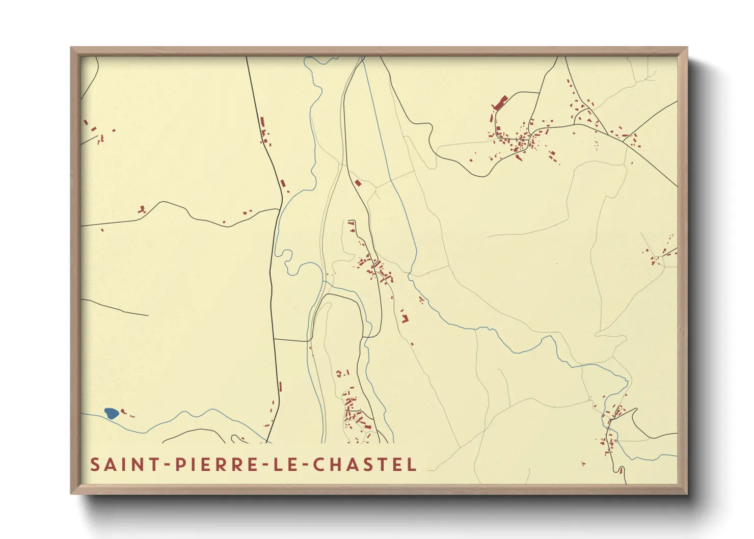 Une affiche de carte sur Saint-Pierre-le-Chastel