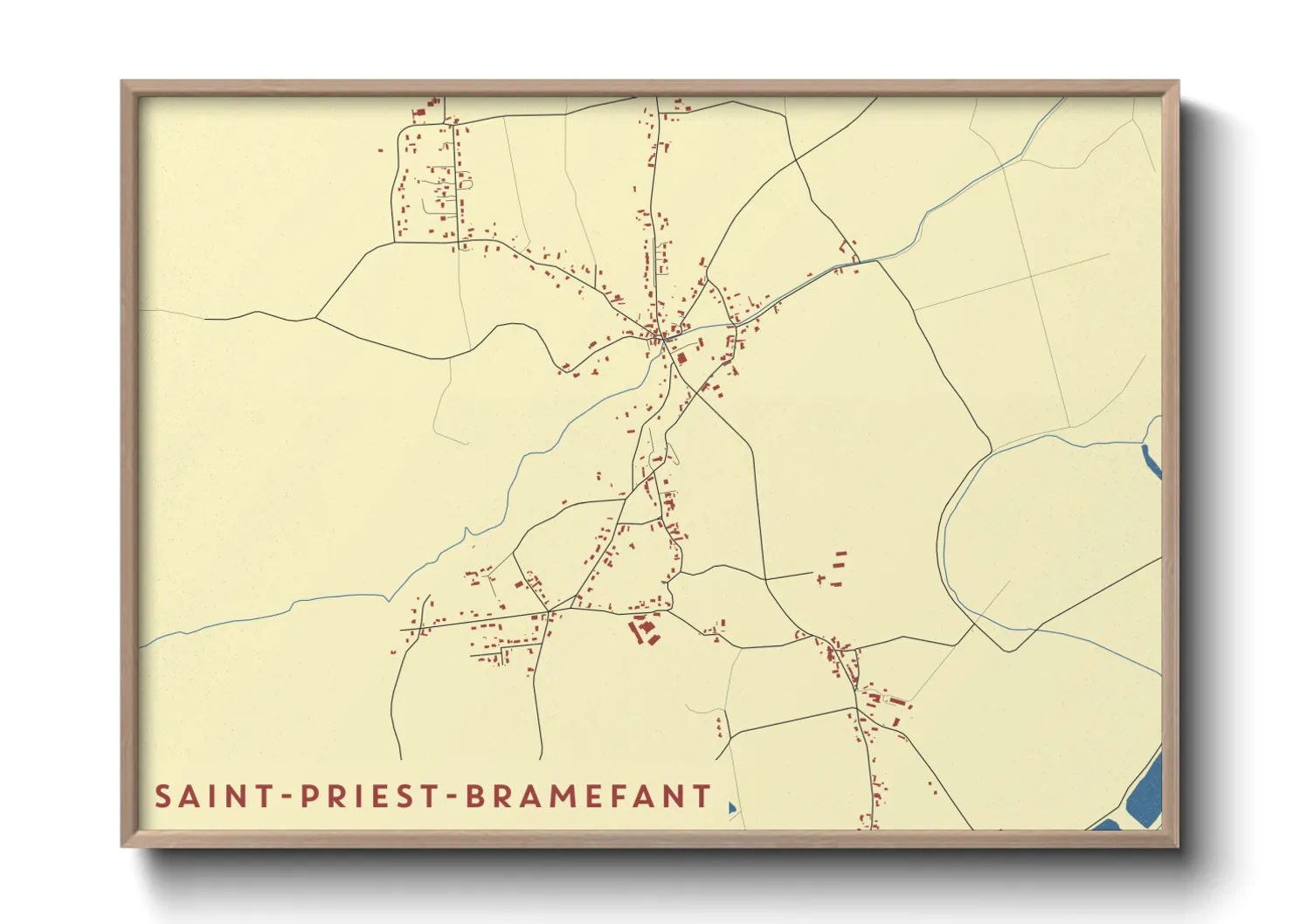 Une affiche de carte sur Saint-Priest-Bramefant