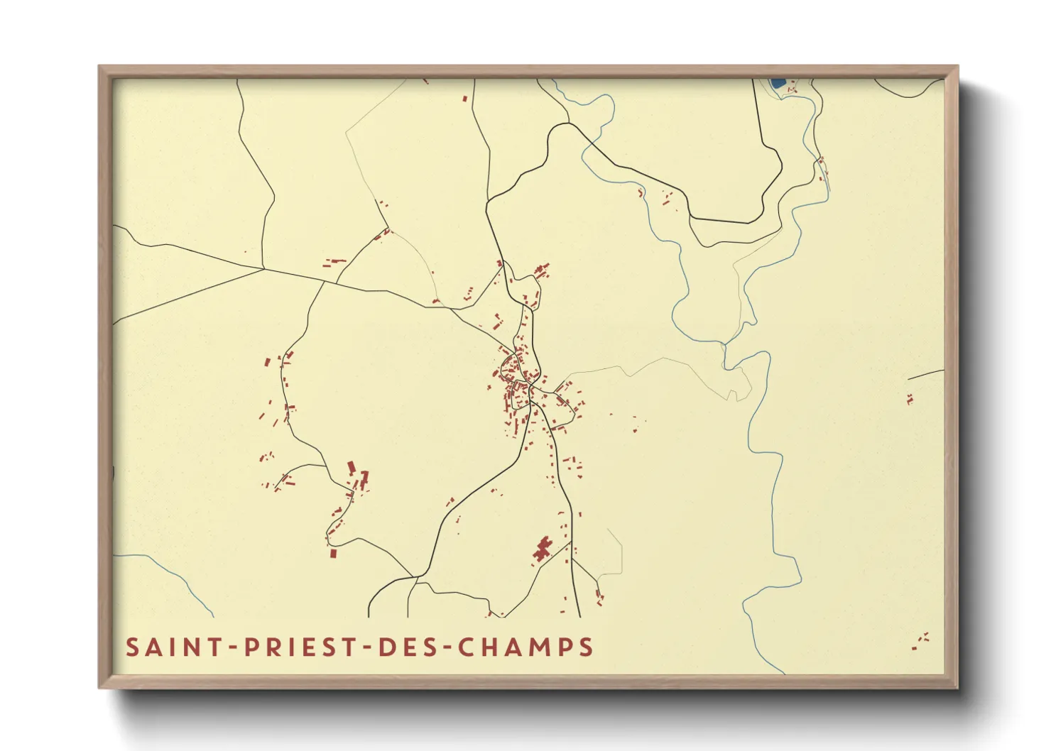 Une affiche de carte sur Saint-Priest-des-Champs