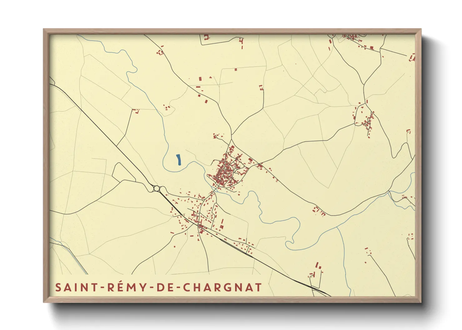Une affiche de carte sur Saint-Rémy-de-Chargnat