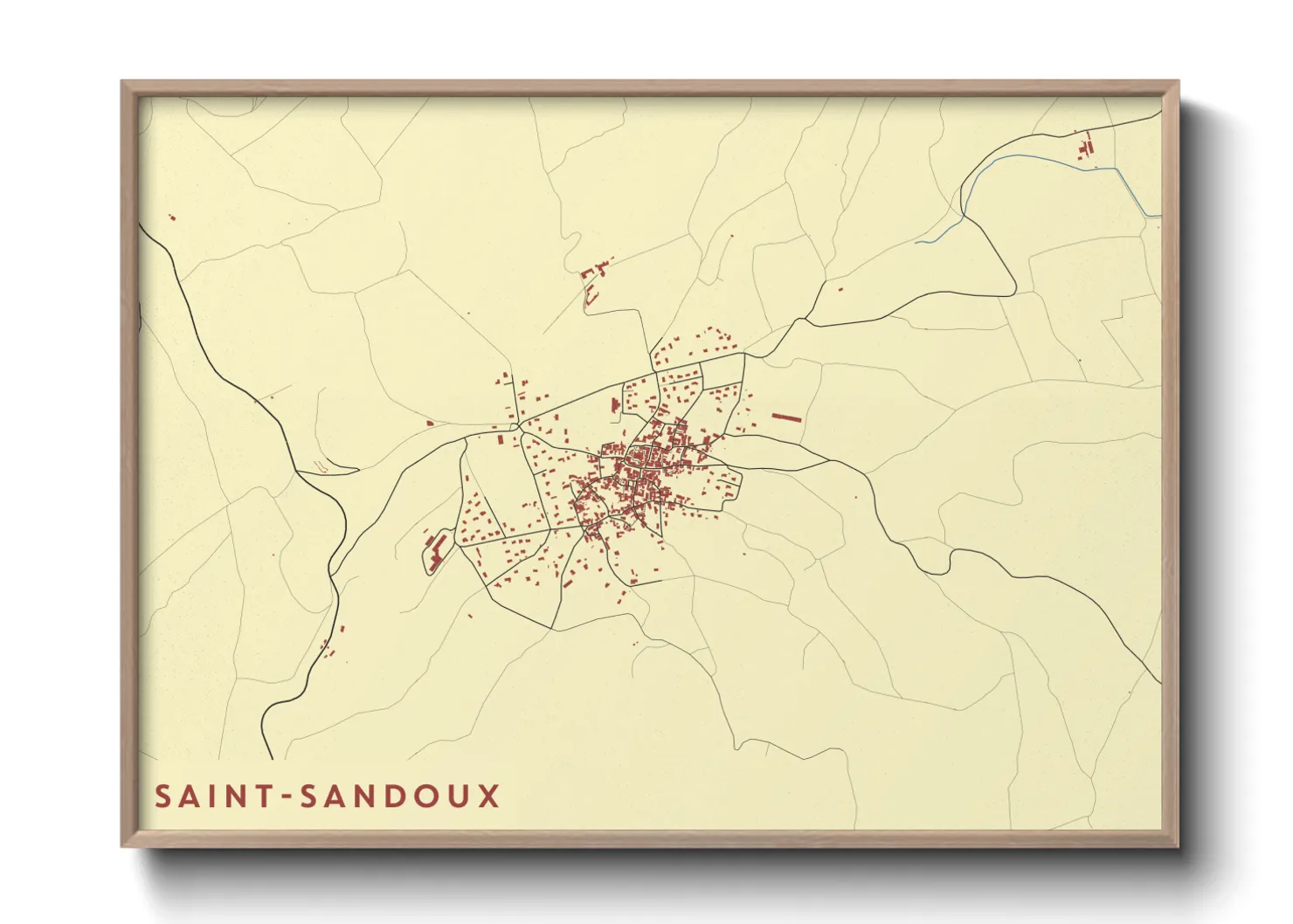 Une affiche de carte sur Saint-Sandoux