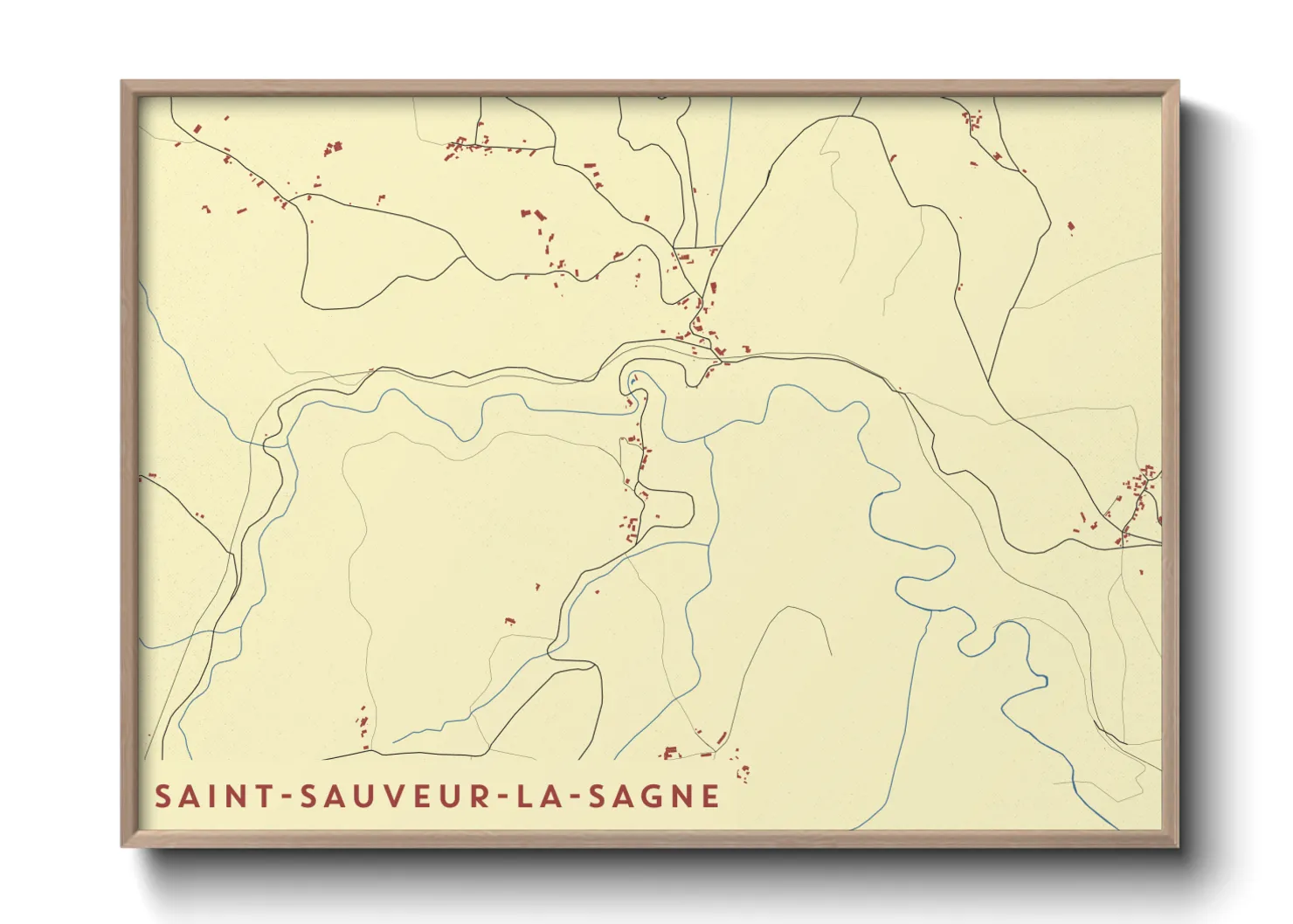 Une affiche de carte sur Saint-Sauveur-la-Sagne