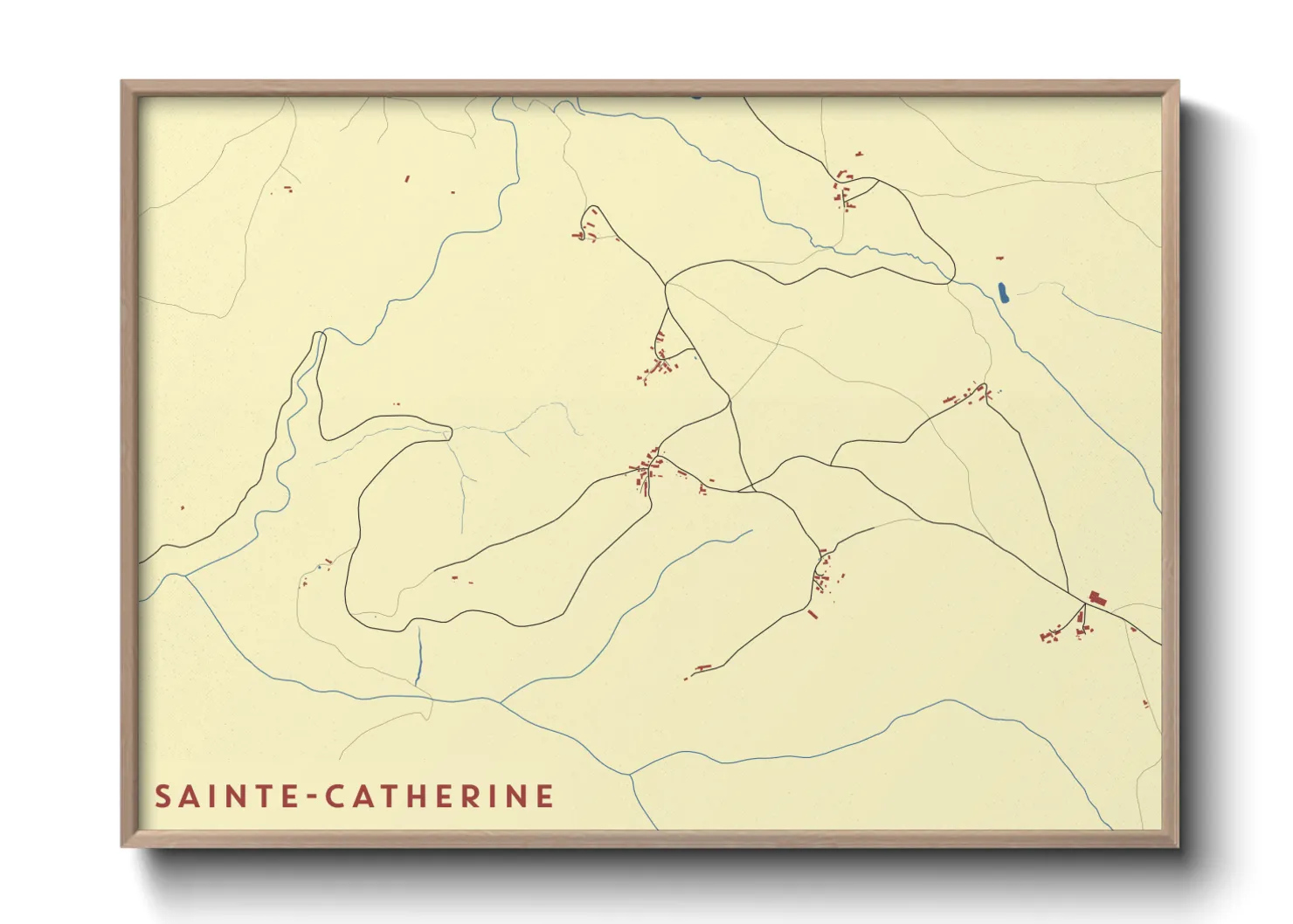 Une affiche de carte sur Sainte-Catherine