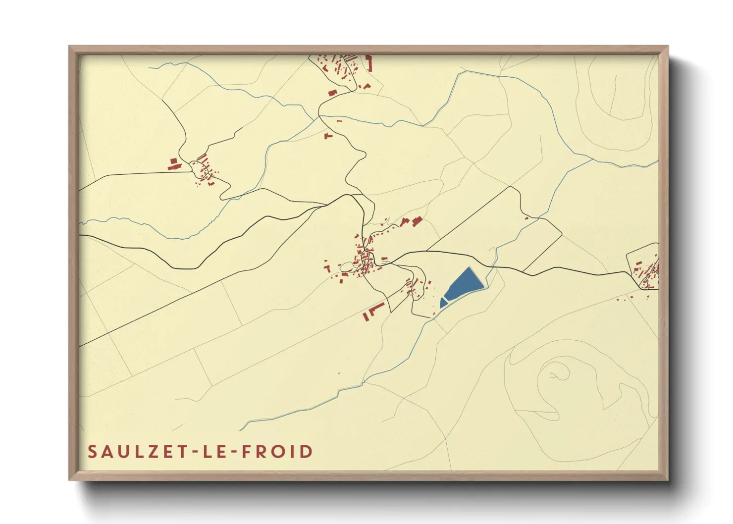 Une affiche de carte sur Saulzet-le-Froid
