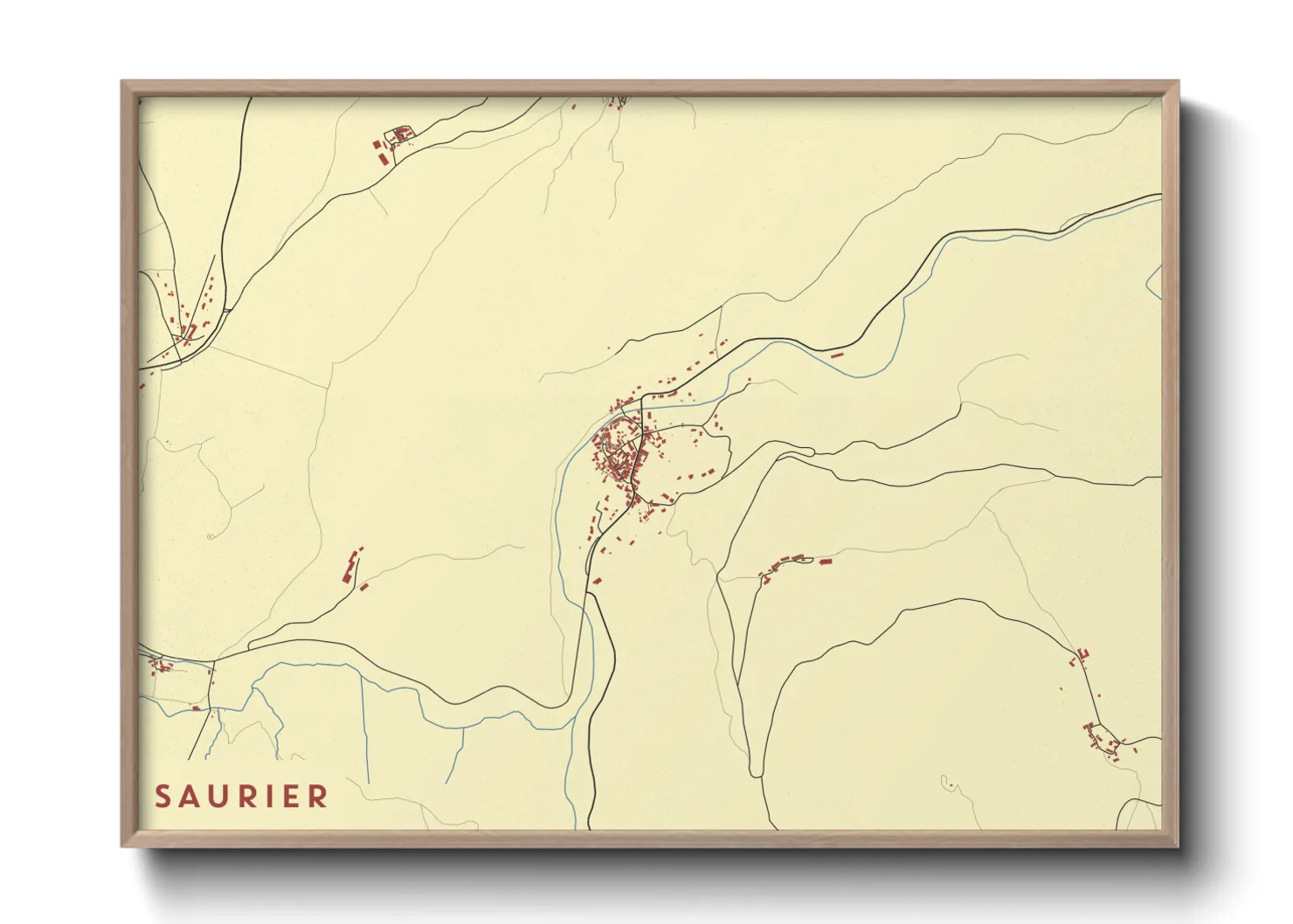 Une affiche de carte sur Saurier