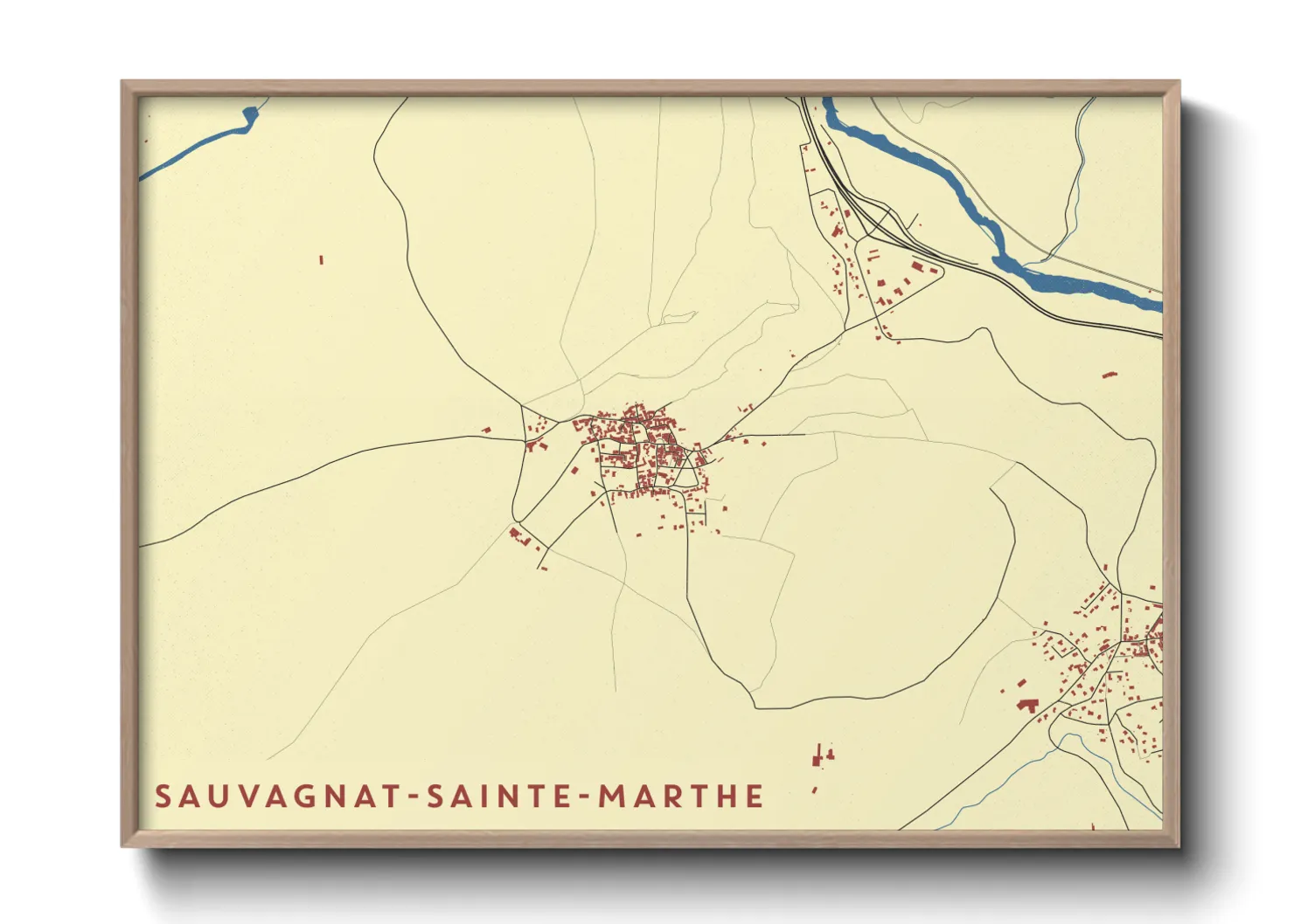 Une affiche de carte sur Sauvagnat-Sainte-Marthe