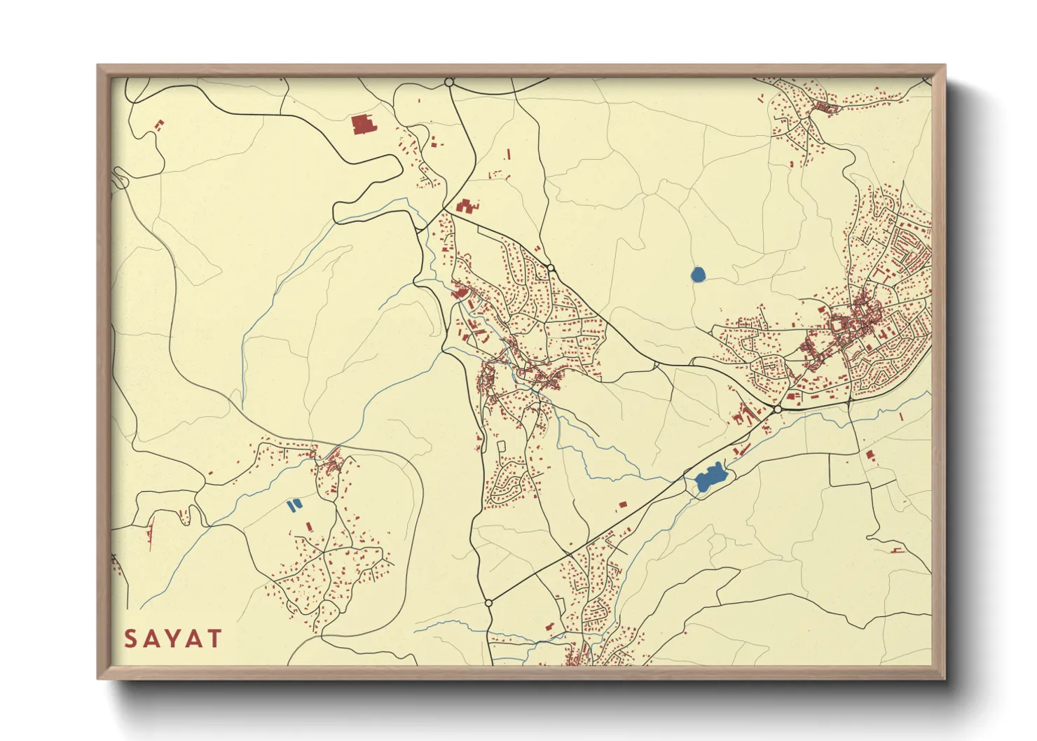 Une affiche de carte sur Sayat