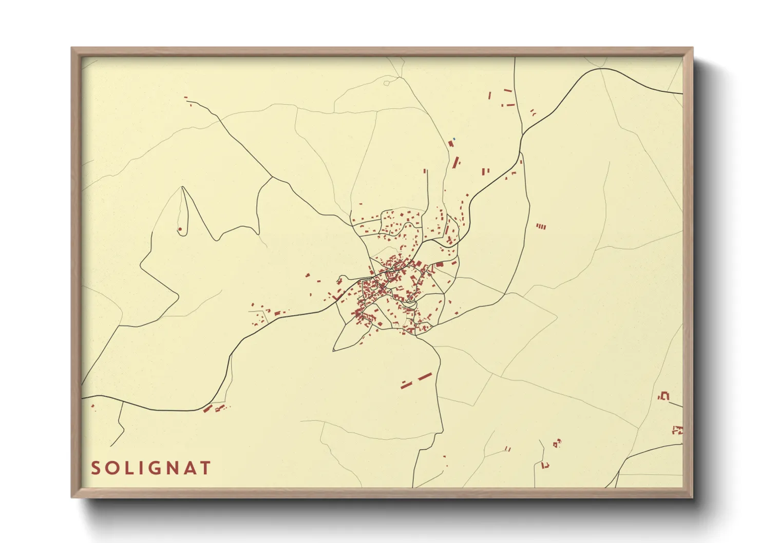 Une affiche de carte sur Solignat