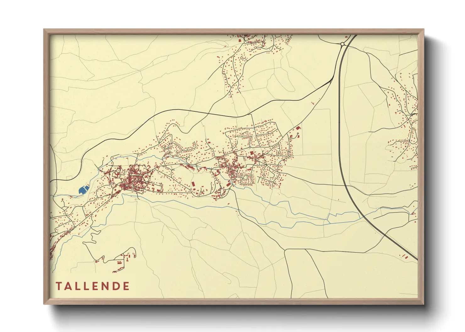 Une affiche de carte sur Tallende