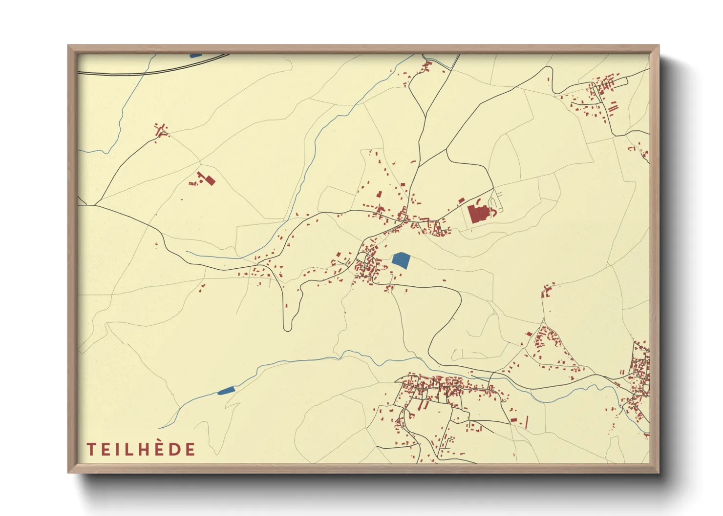 Une affiche de carte sur Teilhède