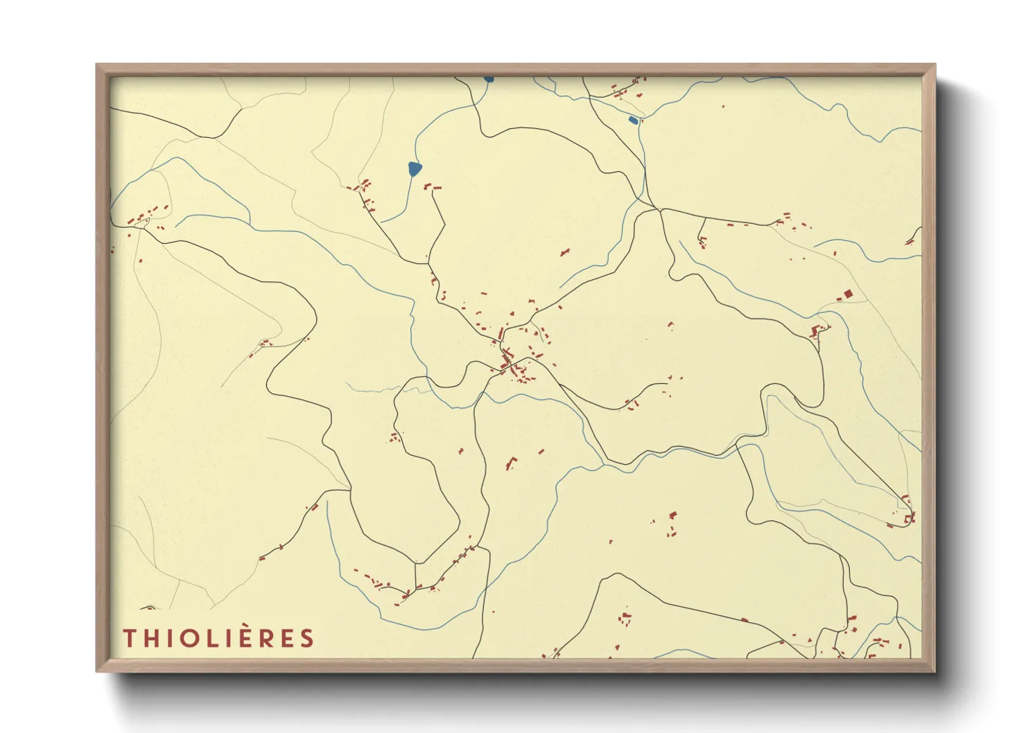 Une affiche de carte sur Thiolières