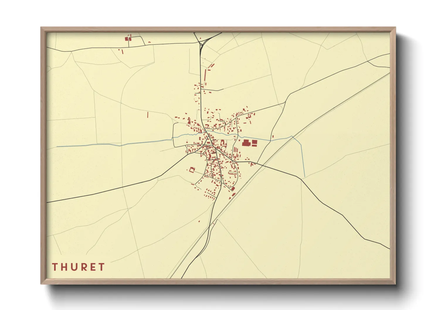 Une affiche de carte sur Thuret