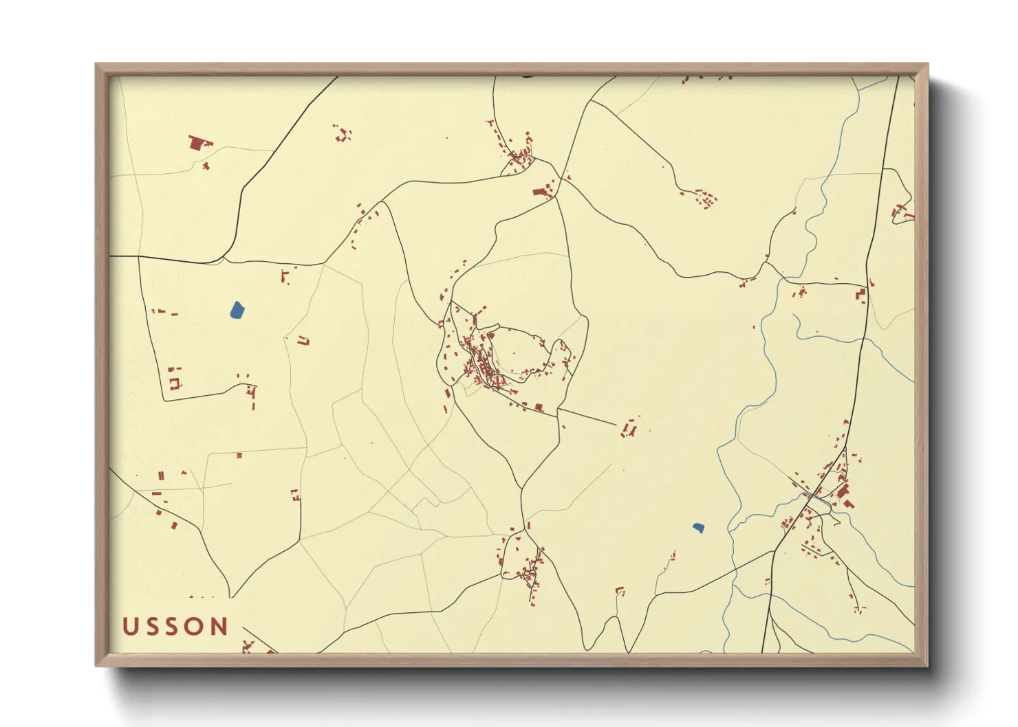 Une affiche de carte sur Usson