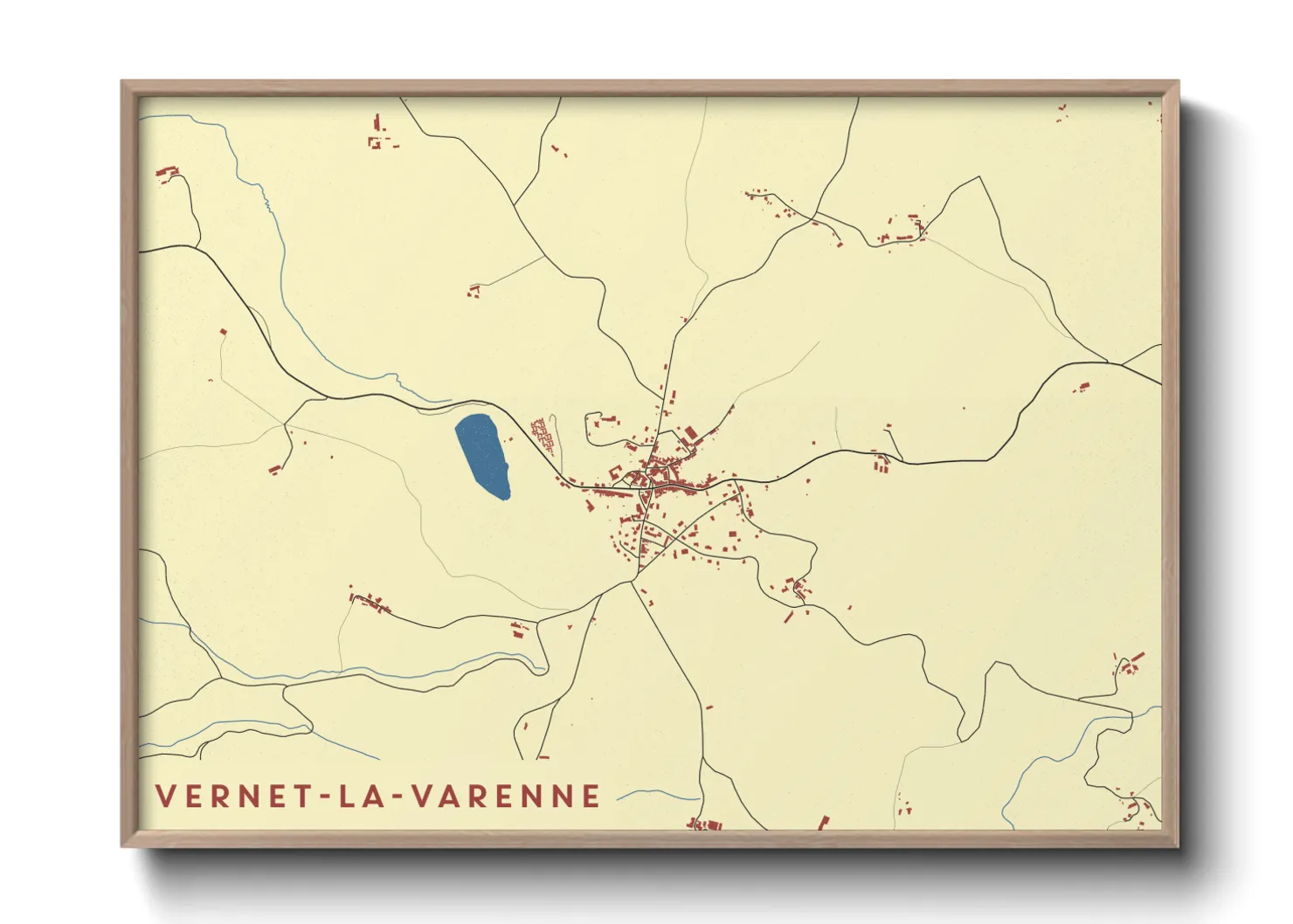 Une affiche de carte sur Vernet-la-Varenne
