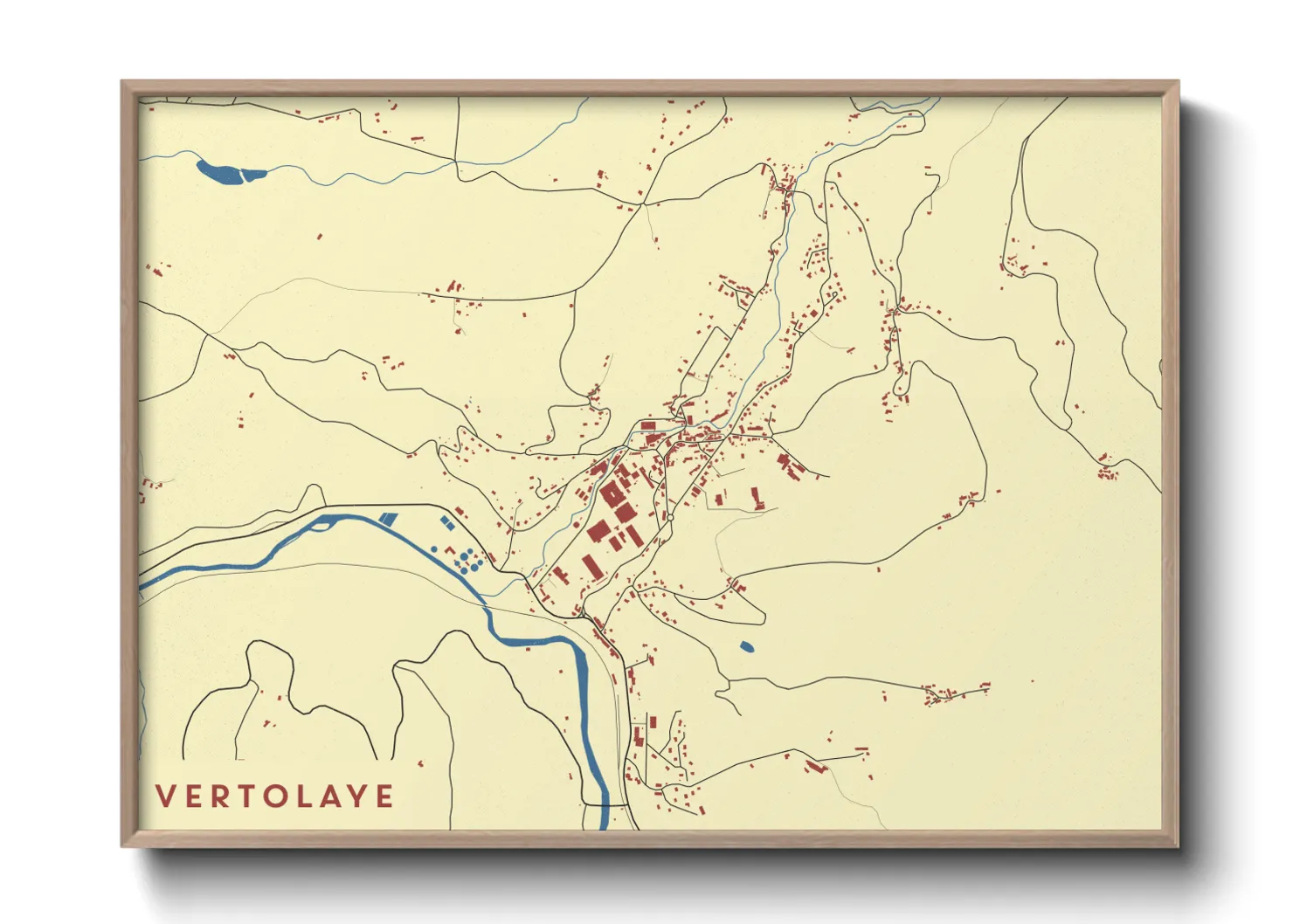 Une affiche de carte sur Vertolaye