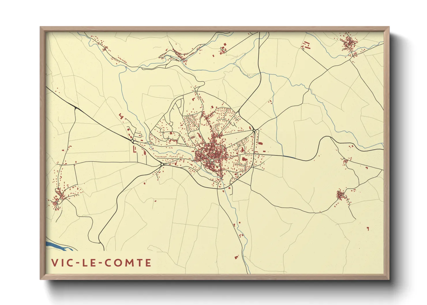 Une affiche de carte sur Vic-le-Comte