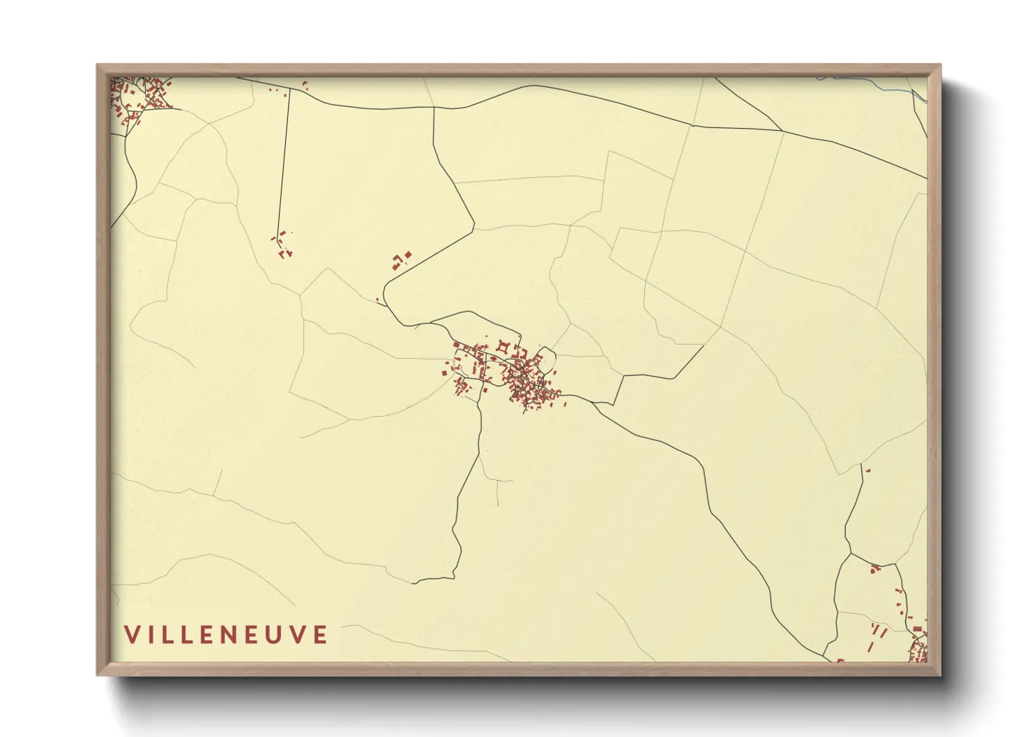 Une affiche de carte sur Villeneuve
