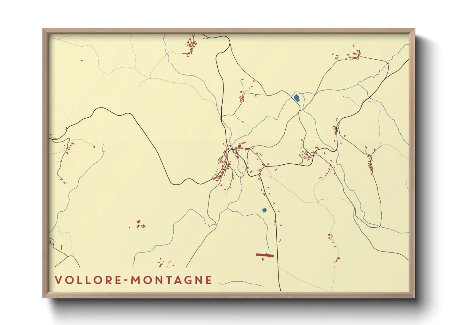 Une affiche de carte sur Vollore-Montagne