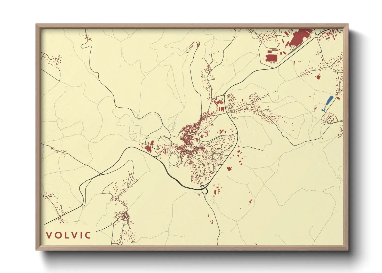 Une affiche de carte sur Volvic