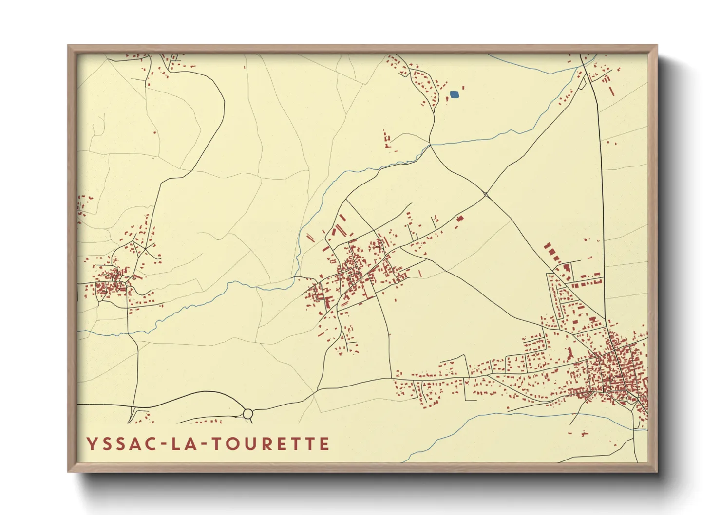 Une affiche de carte sur Yssac-la-Tourette