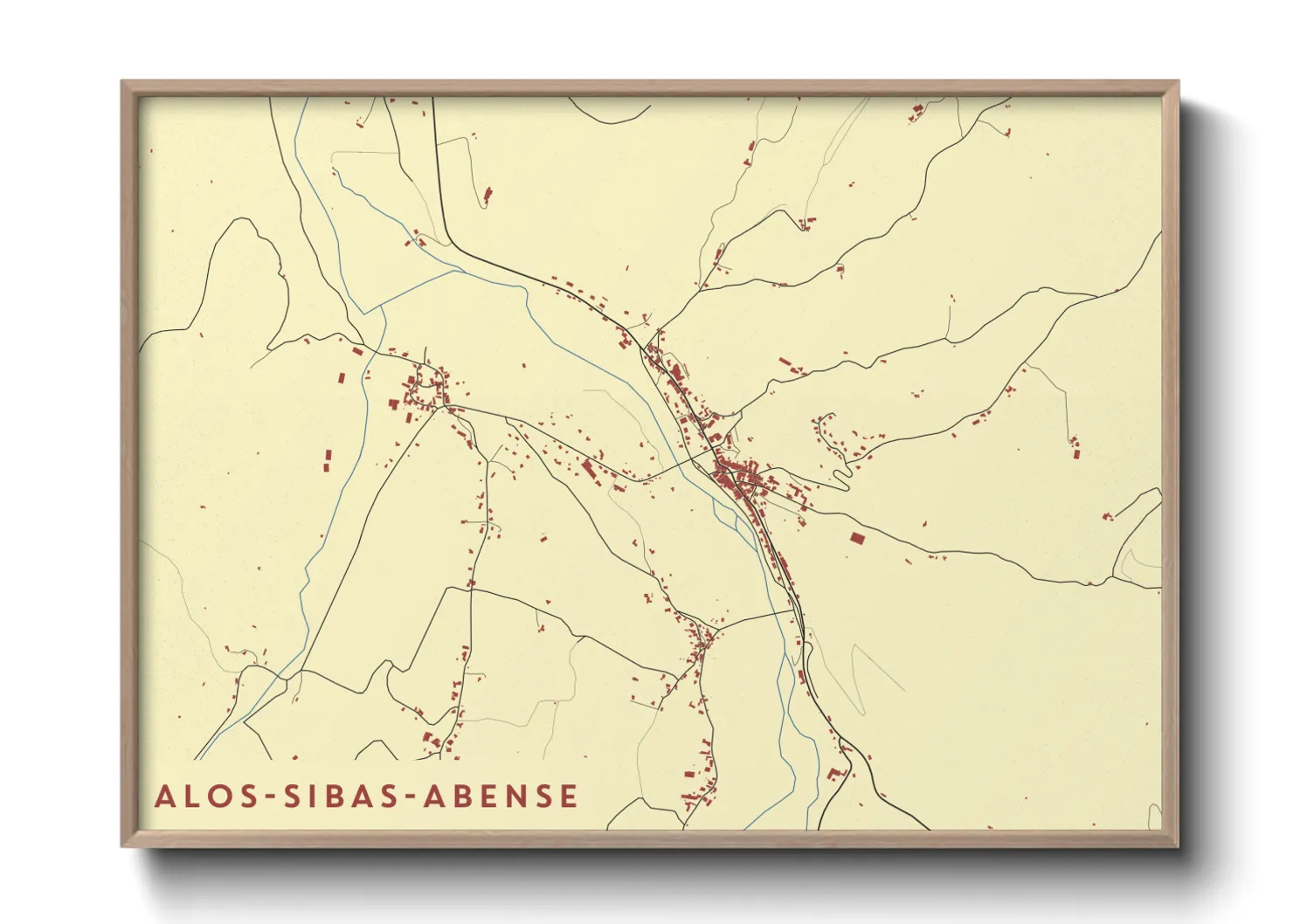 Une affiche de carte sur Alos-Sibas-Abense