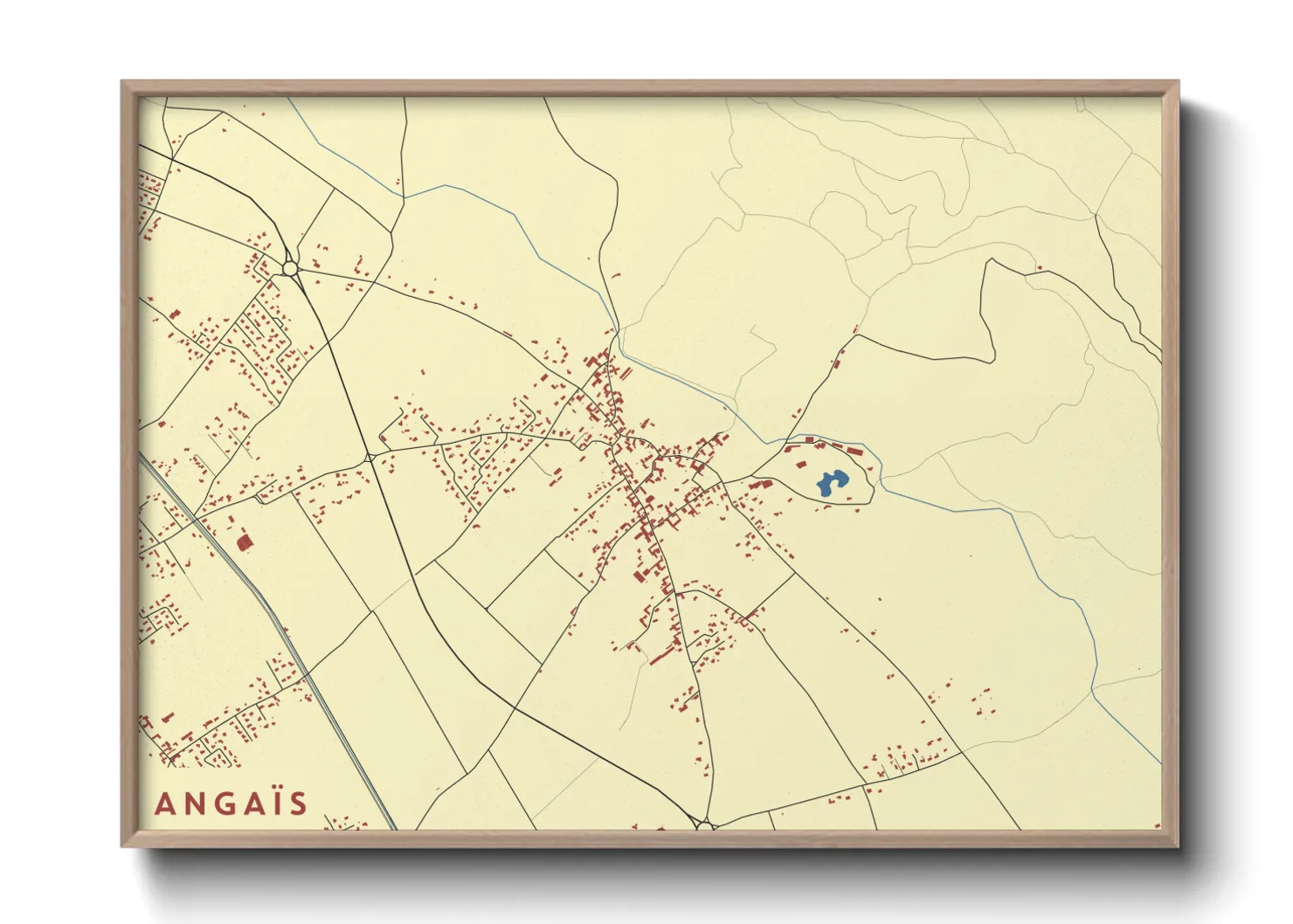 Une affiche de carte sur Angaïs