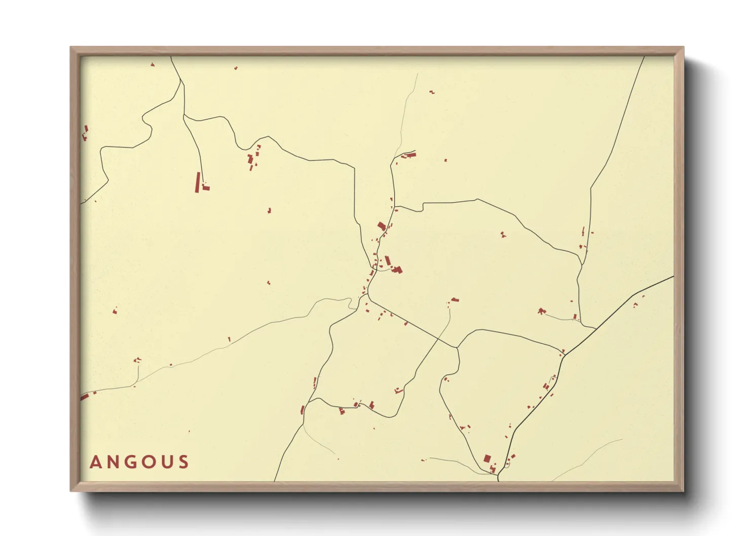 Une affiche de carte sur Angous