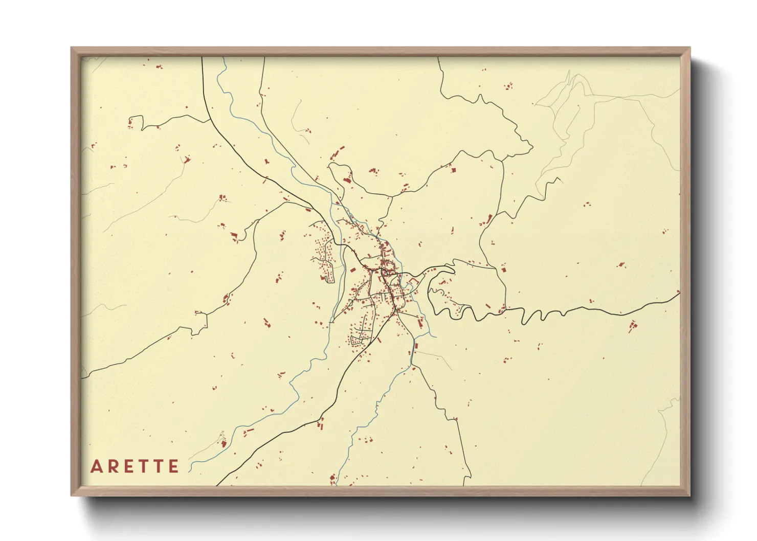 Une affiche de carte sur Arette