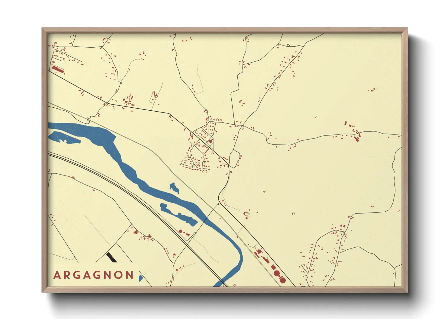 Une affiche de carte sur Argagnon