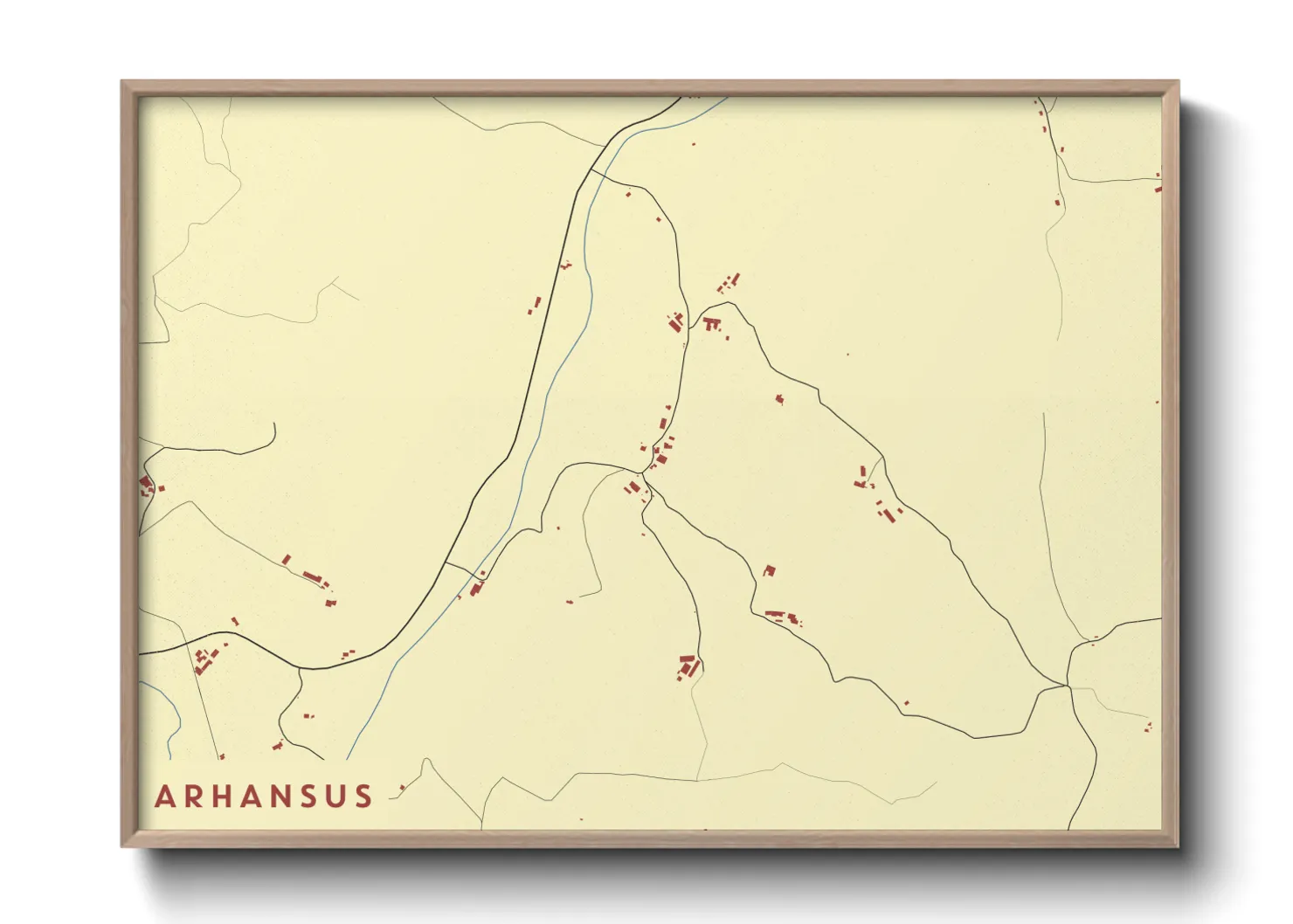 Une affiche de carte sur Arhansus