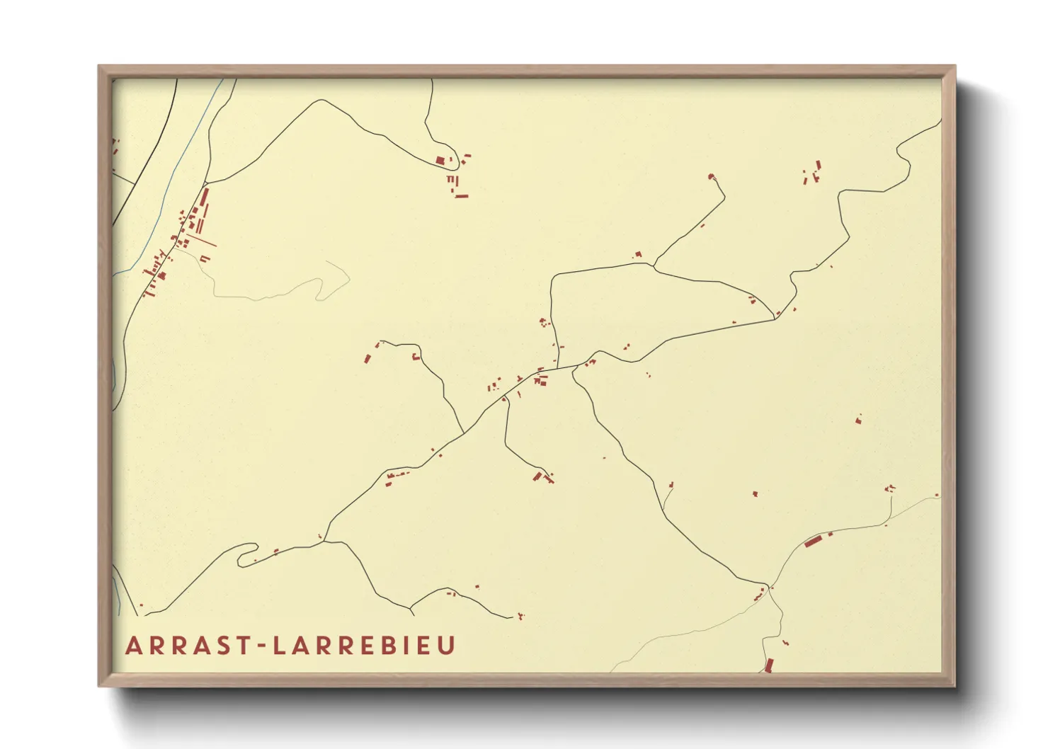 Une affiche de carte sur Arrast-Larrebieu