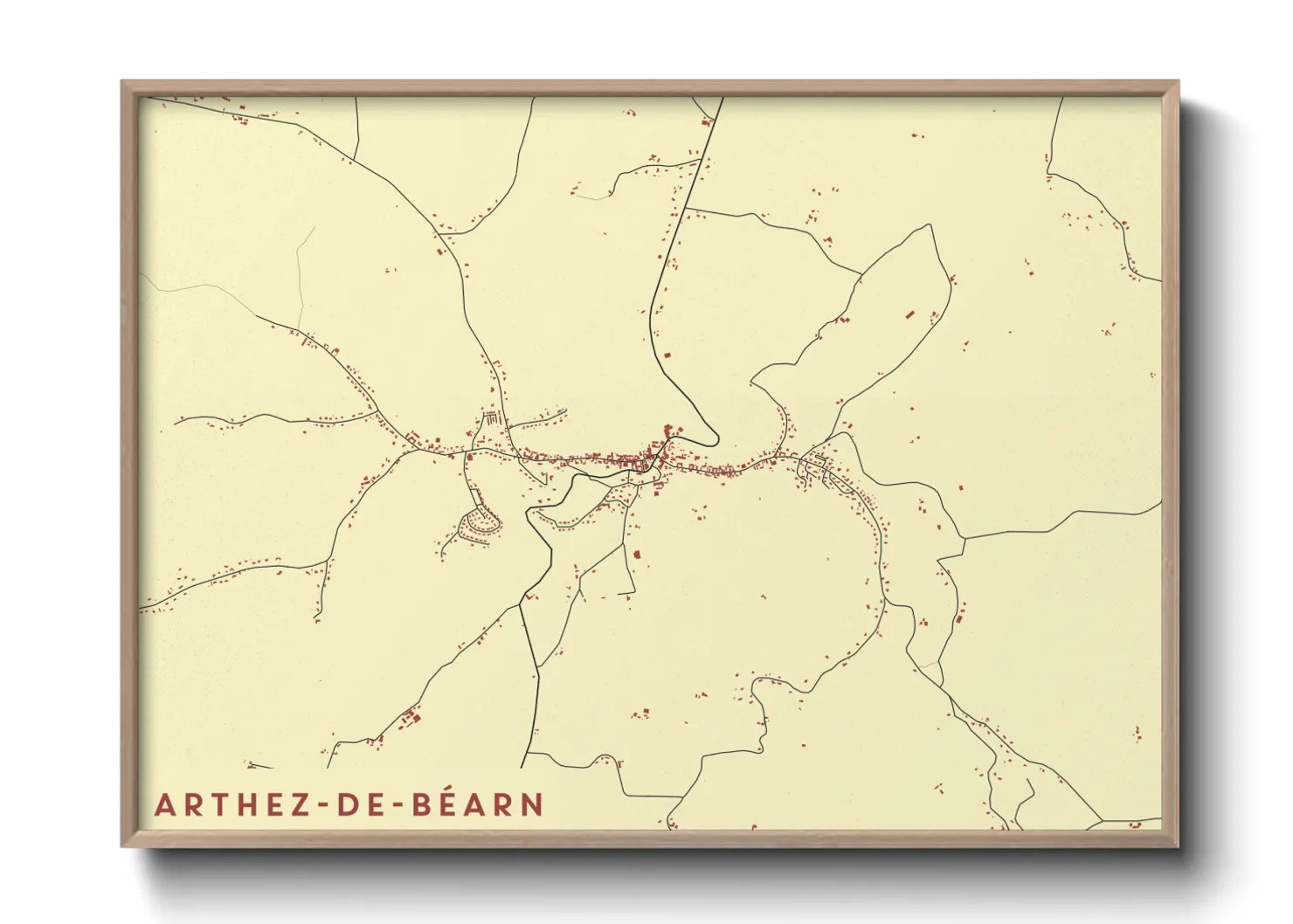 Une affiche de carte sur Arthez-de-Béarn